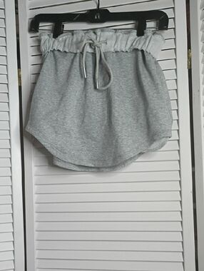 Casual Grey Drawstring Mini Skirt